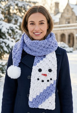 crochet-womans-handmade-snowman-scarf-button-cowl-light-jasmine-purple-new