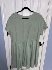 Shein 3Xl Mint Color Baby Doll Dress with Lace Edges Short Sleeve