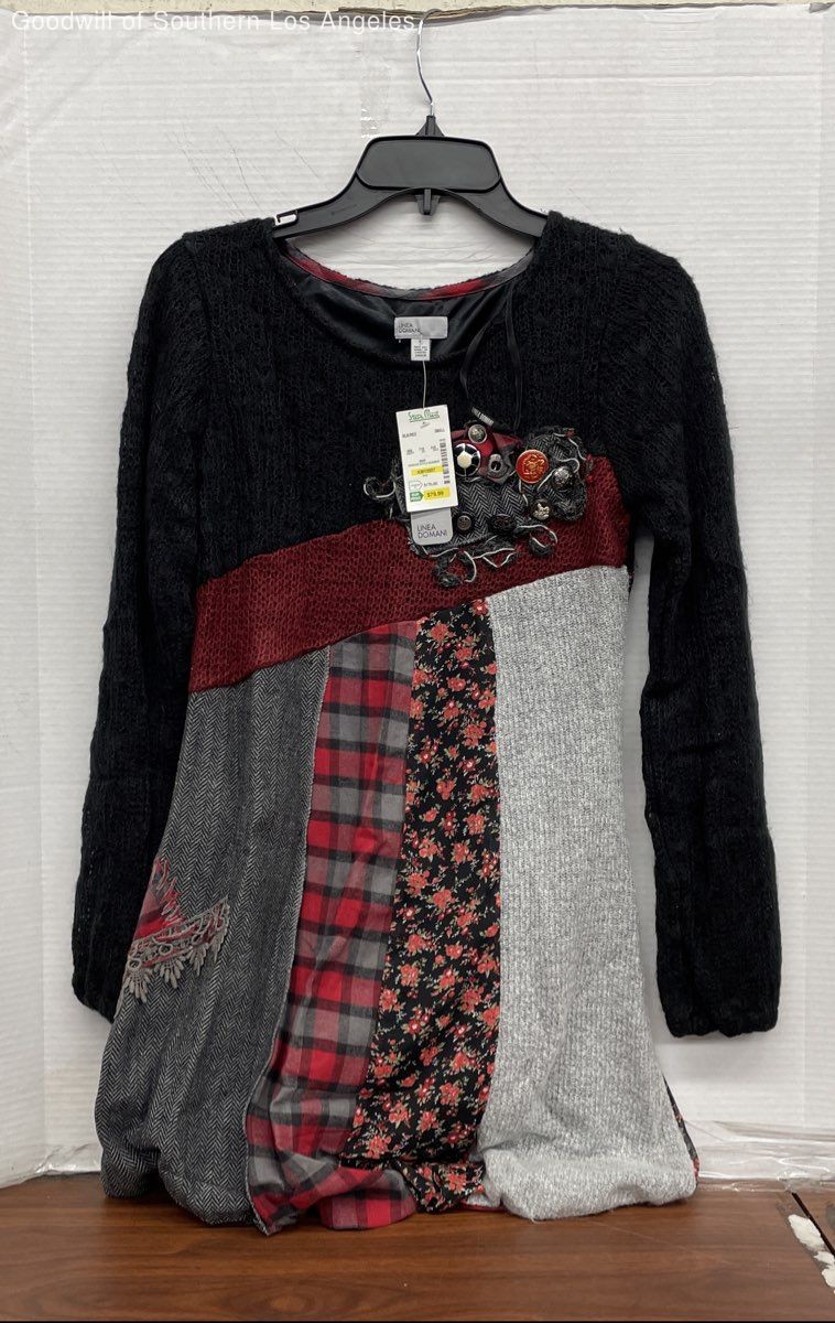 Linea Domani Red/Black With Patchwork Pattern Jum… - image 1