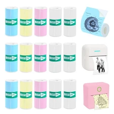 Vicbear 15 Rolls Thermal Sticker Paper for Mini Printer Sticker Maker, Includ...