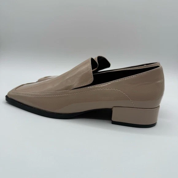 Mocasines Zara de charol topo para mujer punta cuadrada tacón bajo zapatos sin cordones talla 6,5 EE. UU. Foto 4 de 4
