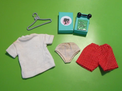 Vintage Barbie 1961 62 KEN IN TRAINING 780 SHIRT BOOK DUMBBELL UNDERWEAR SHORTS