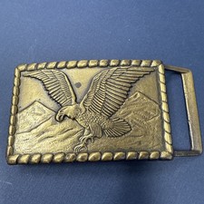 Vintage American Eagle Gold/Brass Belt Buckle Embossed Country Western
