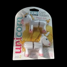 Joie Unicorn Novelty Corn On The Cob Holders Kids Family Summer Barbecue BBQ NEW