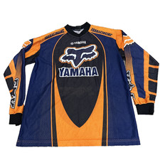 Vintage 90s Fox Racing Yamaha Motocross Jersey Med Dirt Bike Moto Cross Mesh