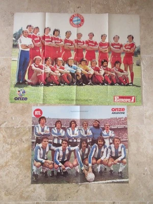 Lot Poster BAYERN MUNICH MÜNCHEN vintage ARGENTINE St-Etienne PSV ONZE - Photo 1/4
