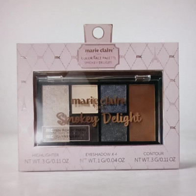 marie claire Smokey Delight Shimmer Face Palette Beige Blue Brown Silver