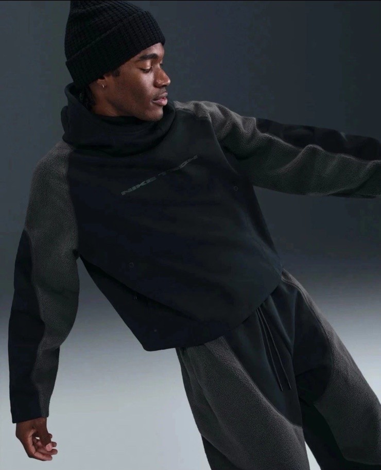 Nike Tech Boreas Oversized Hoodie Black Anthracite IB3363 010 Men