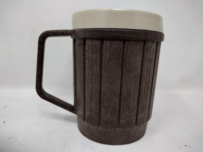Vintage Rubbermaid Stackable Brown Cup Mug Root Beer Float Barrel! 2482
