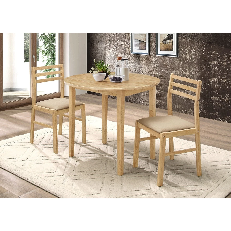 Bucknell 3-piece Round Drop Leaf Dining Table Set - Image 2 of 4