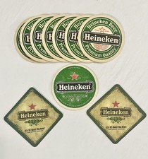 Lot Of 10 Vintage Heineken Beer Coasters - Printed in Germany Breweriana Bar