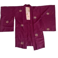 Purple Floral Haori Kimono Jacket, Long Sleeve, Vintage, Japanese Style