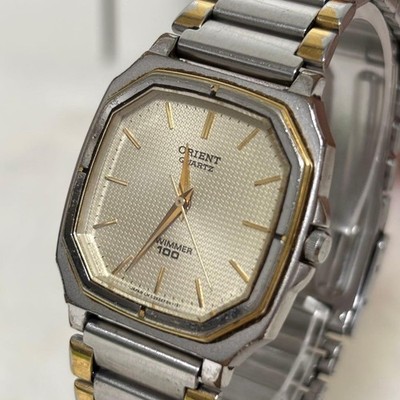 Orient SWIMMER 100 C252F5-40 Gold Dial Quartz Herrenuhr Gebraucht Funktionier...