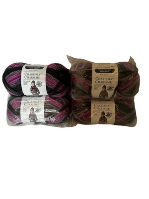 Loops and Threads Charisma Black Raspberry Yarn Bulky 4 Skeins Made in Turkey
