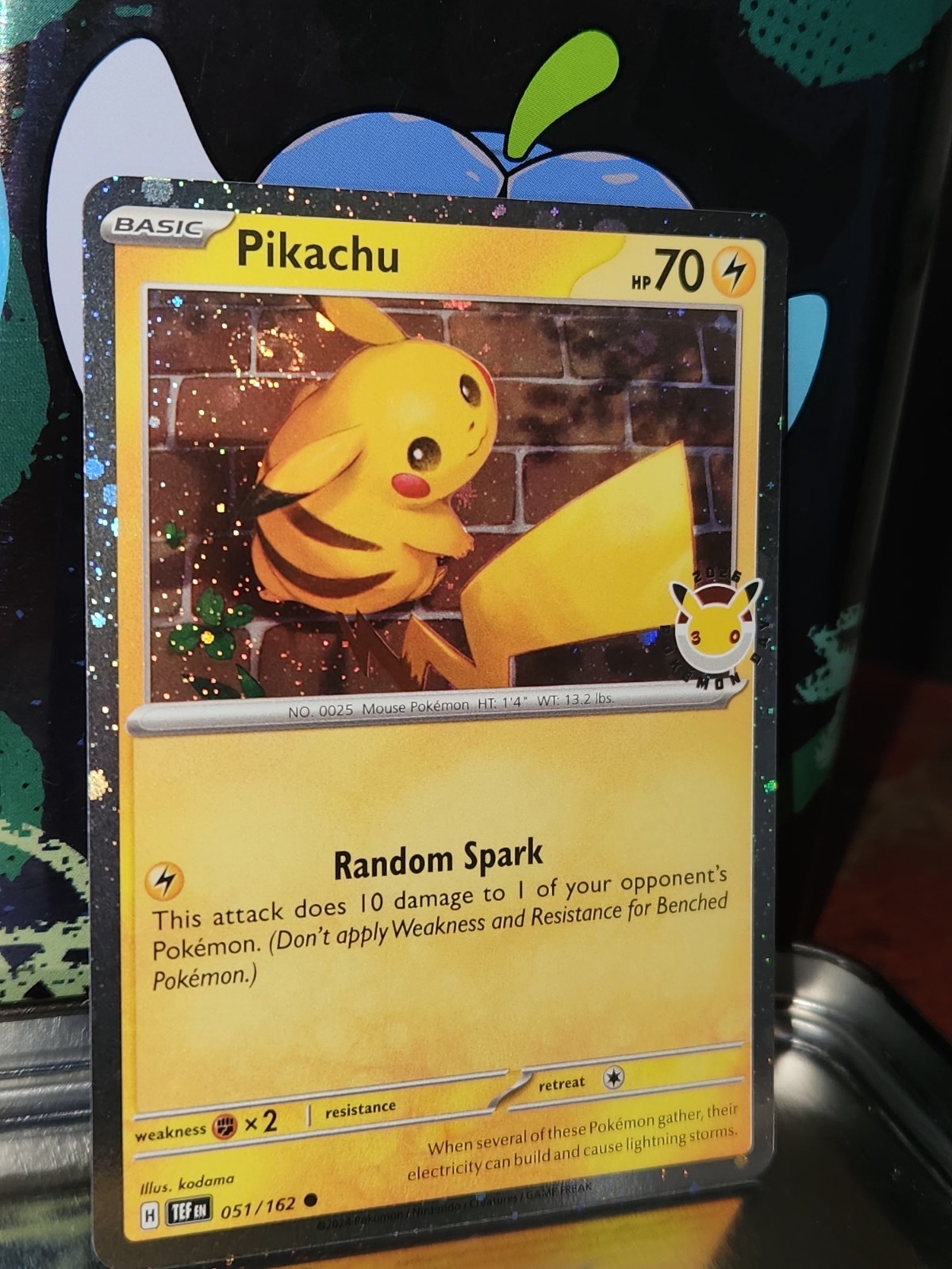 Pikachu 51/162, 2026 Pokemon Day Stamped Cosmos Holo Promo, Temporal Forces, NM