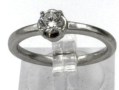 Schlichter Silber Ring 0,925 Sterlingsilber funkelder Zirkon Größe 54