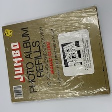 Vintage Jumbo Photo Album Refills 3 Ring Album Self Adhesive Sheets Magic Cling