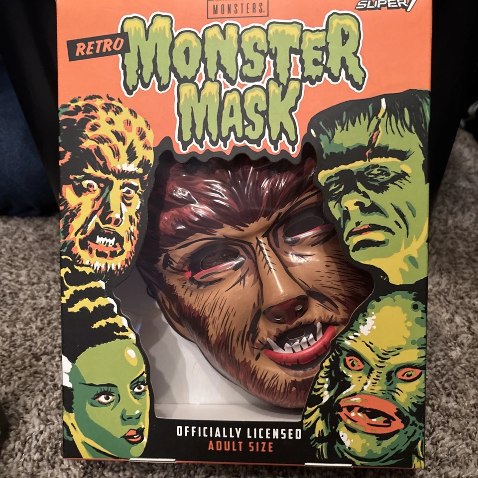 SUPER7 Retro Masks Frankenstein And Wolfman Adult Universal Studios Monsters New - Image 3 of 4