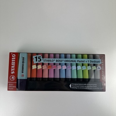 Stabilo Boss Highlighters Desk Set Pastel 15 Pack