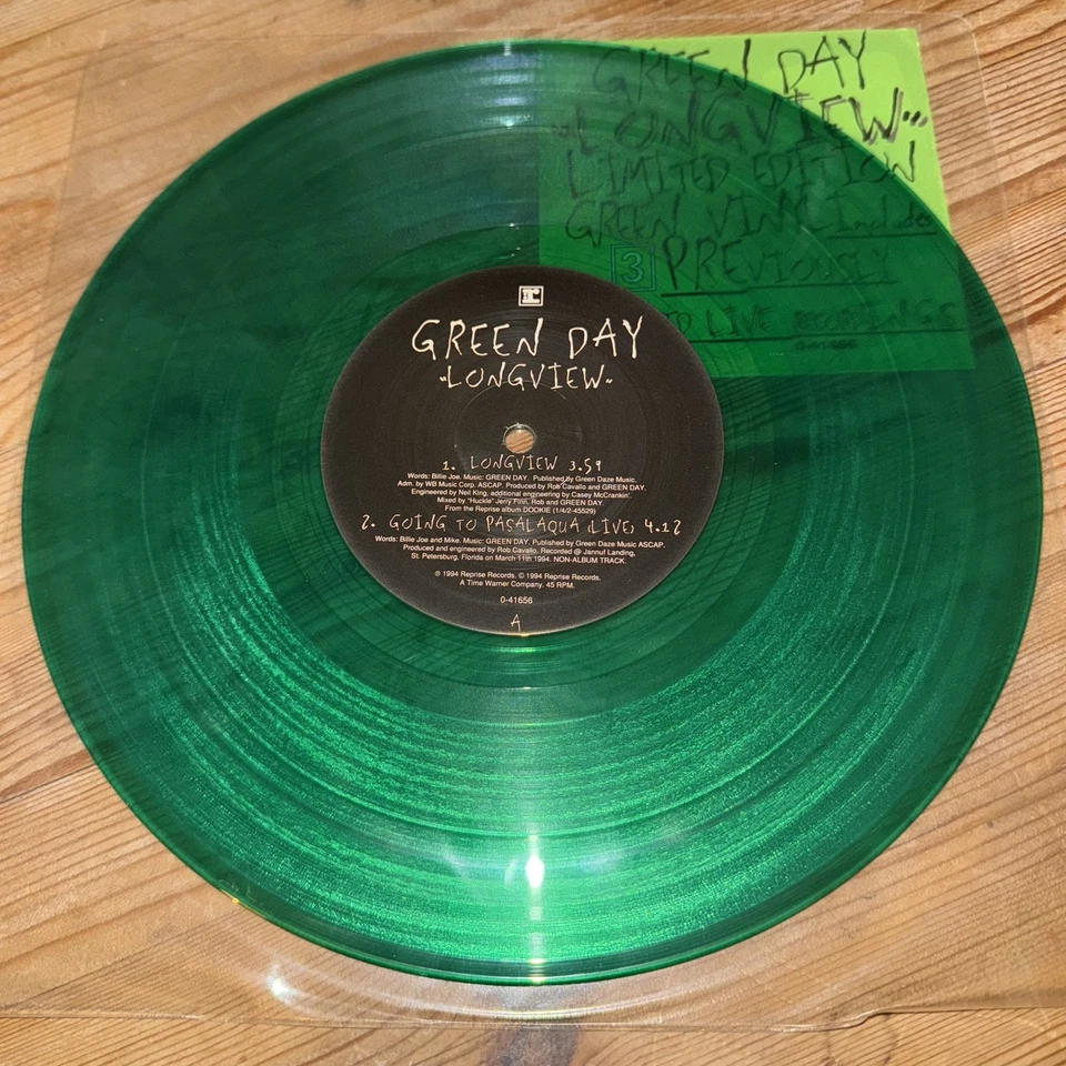 Green Day 1994 ‘Longview’  10” Vinyl, Green, Limited Edition, US - Image 4 of 4