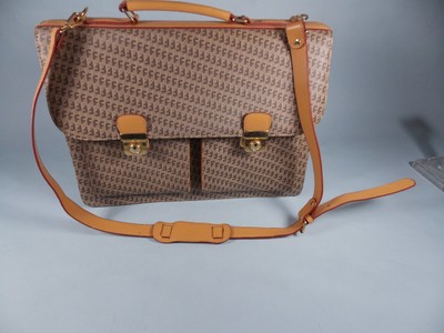 Lockable Canvas and  Leather Briefcase /Laptop/ Document Carrier with key