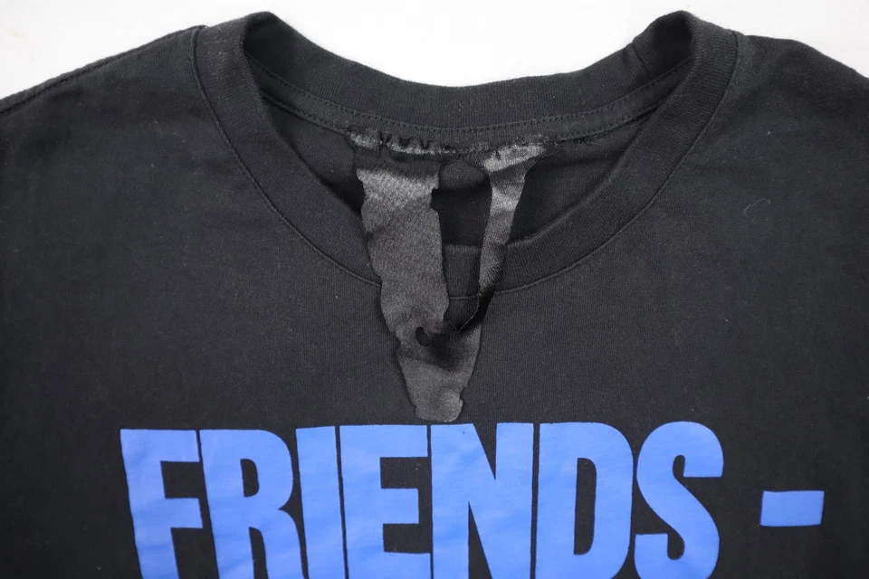 Camiseta de diseñador nueva sin etiquetas VLONE US XL No Friends negra azul precio de venta sugerido por el fabricante $180 Foto 3 de 4