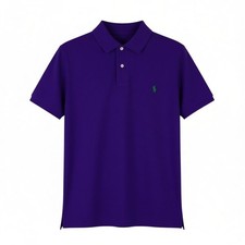 Ralph Lauren Polo Uomo Custom Slim Fit Viola Cotone Con Logo Maniche Corte