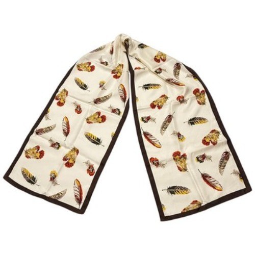 Feather Pattern  Silk Scarf Talbots Multicolor Fe… - image 2