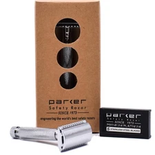 Parker 97R Traditional Double Edge Safety Razor & 5 Premium Razor... 