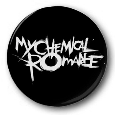 My Chemical Romance Logo - 25mm 1" Button Badge - Gerard Way, White on ...