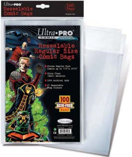 Ultra Pro Regular Size 7-1/8" X 10-1/2" Resealable Comic Bags (US IMPORT) - Picture 1 of 3