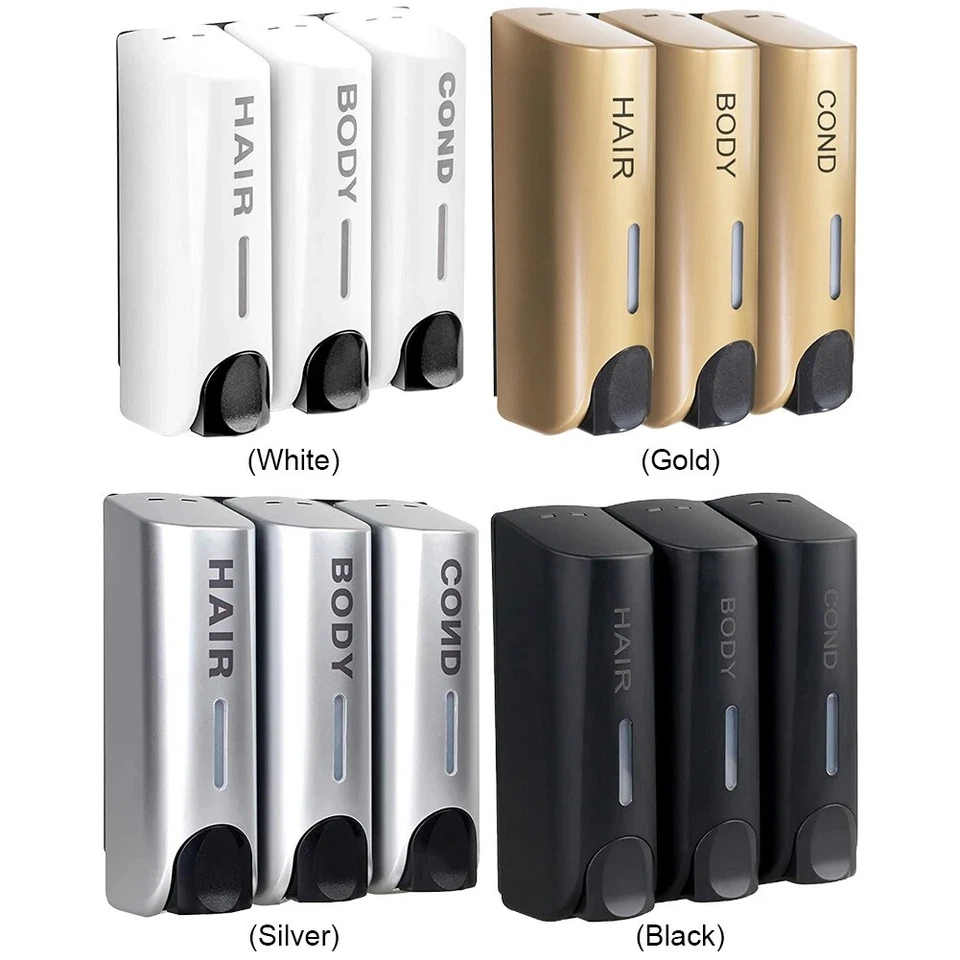 1/2/3Heads Soap Dispenser Wall Mounted Liquid Bathroom Soap Shower Gel Shampoo - Image 2 of 4