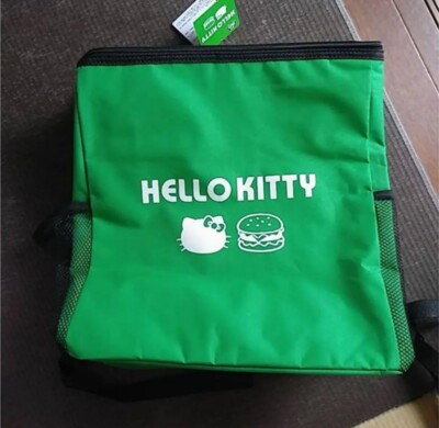 green hello kitty backpack Hello kitty Cold storage bag like Uber Eats Green Backpack new Genuine  Sanrio