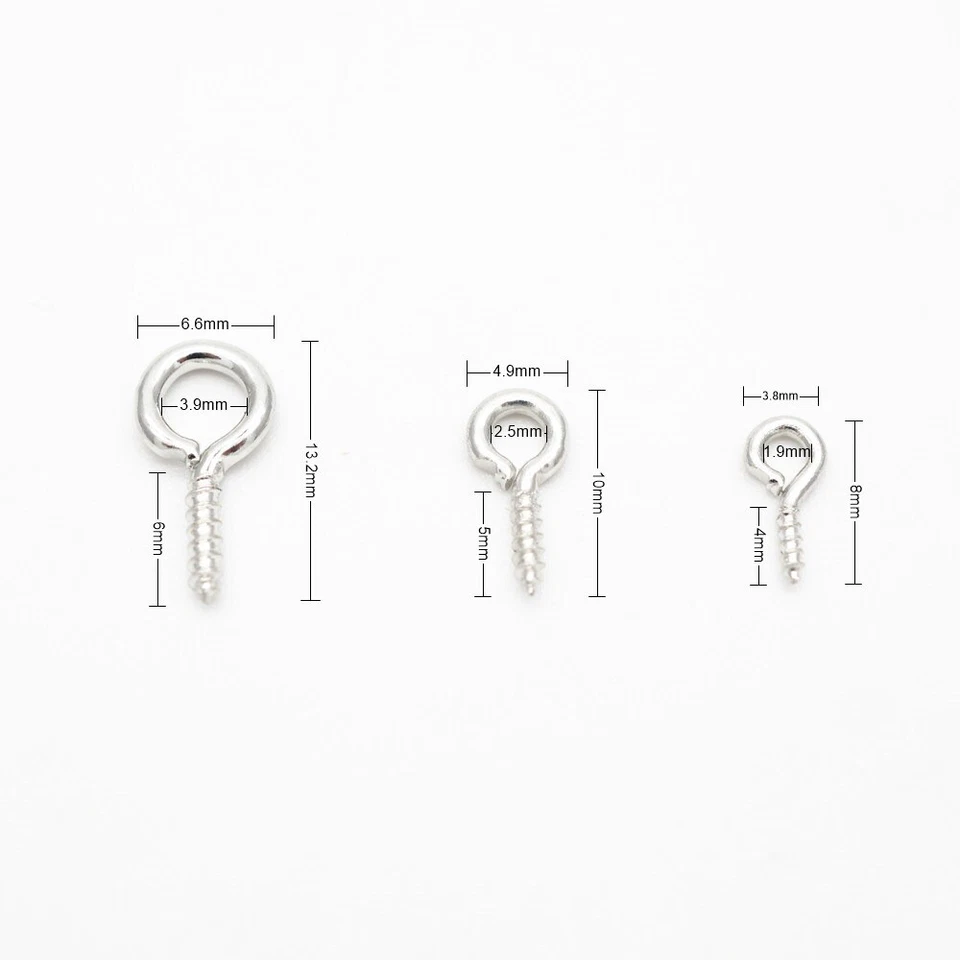 Mini alfileres para ojos pequeños ganchos para tornillos ojales roscados joyería cierres colgantes Foto 2 de 4