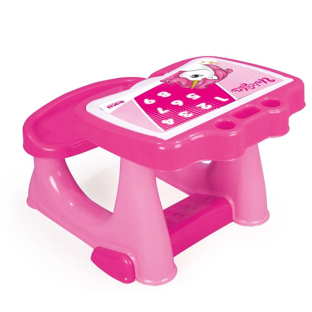 Dolu Unicorn Kids Girls Toddlers Study Desk Table and Chair Set Pink