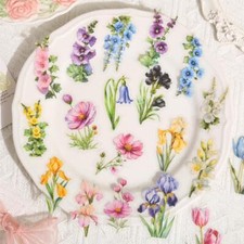 Flowers Plants PET Stickers Journal Card Diary 20pcs/pack Scrapbooking Collage