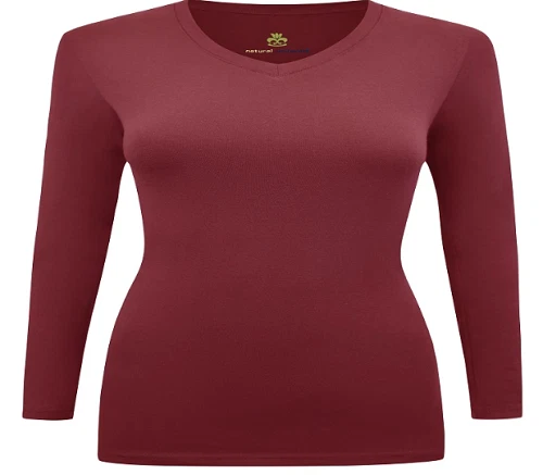 Natural Uniforms Women's Under Scrub Tee V-Neck Long Sleeve T-Shirt Top 7170  - Image 4 of 4