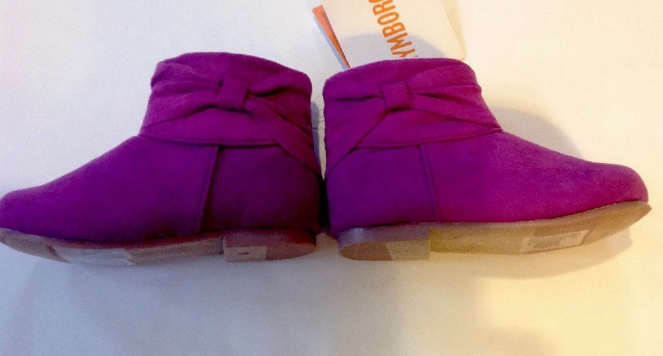 NWT Gymboree Toddler Girl Purple Faux Suede Short Boots SZ 04 *38 - Image 3 of 4