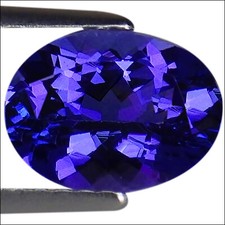 1.56 Ct Natural D Block Tanzanite IGI Certified AA+ Blue Violet Oval Cut