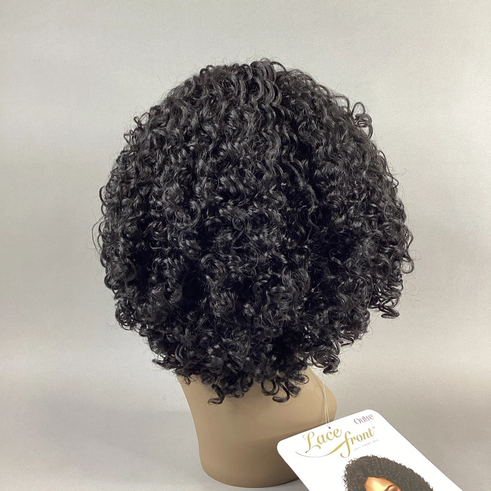 Peluca Shay Short Curly #1B Off Black de encaje sintético frontal Foto 3 de 4