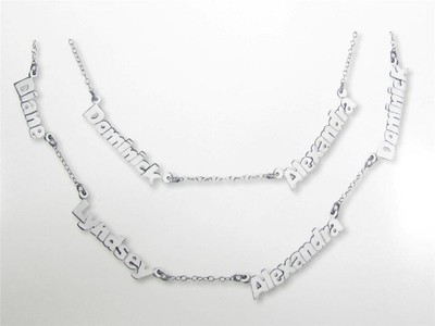 Special Order Sterling Silver 3 Names Multiple Station Design Necklace New Gift