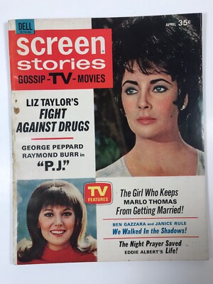 Screen Stories magazine April 1968 (4/68) Liz Taylor against drugs