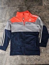 jacket kids ADIDAS dry fit active blue gray zip th S 7-8 