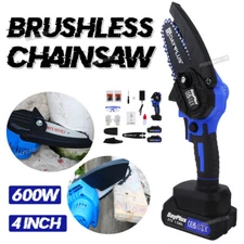Cordless Chainsaw Brushles Motor Saw Battery-Powered Wood Tree Cutter Chargeable