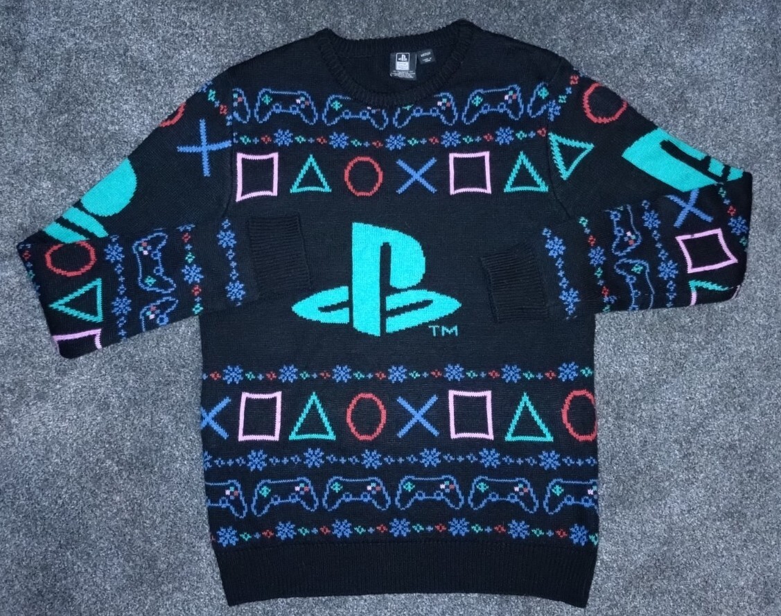 Men's PlayStation Christmas Jumper Multicolour Size Medium Sold Out Christmas