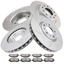 8pc Front Rear Brake Rotors and Ceramic Brake Pads Kit for 2013-2016 Dodge Dart
