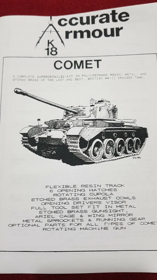 Accurate Armour K018 Comet British Heavy Cruiser Tank Scala 1:35 - Immagine 2 di 4
