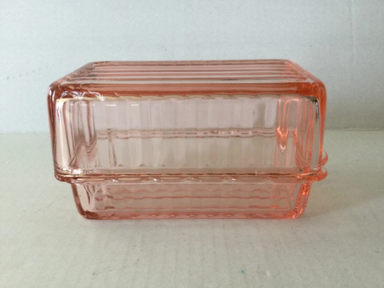 Depression Kitchenware Glass Jeanette Jennyware Pink Butter Dish
