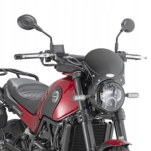 Montage sur fenêtre 100ALBK Benelli Leoncino 500 réduction vibrations bulle et vent moto