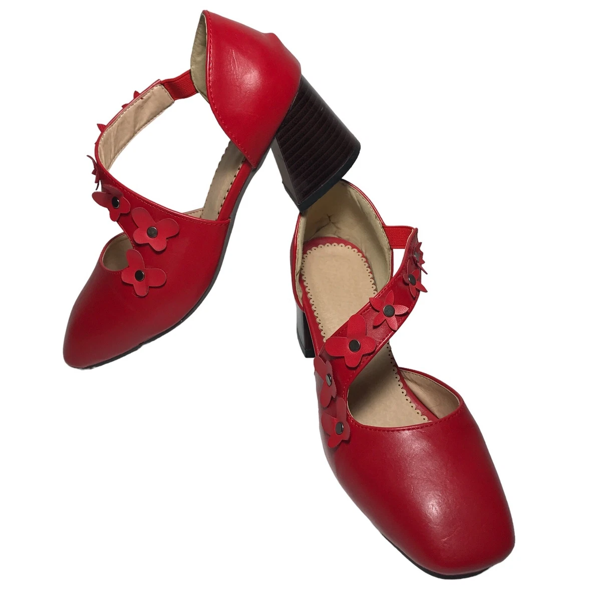 Cute red clearance pumps